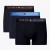 Tommy Hilfiger ανδρικά βαμβακερά boxers 3pack σε σκ. μπλε χρώμα με διαφορετικό χρώμα στο λάστιχο, άνετη γραμμή 95%cotton 5%elastane UM0UM03181 0X0